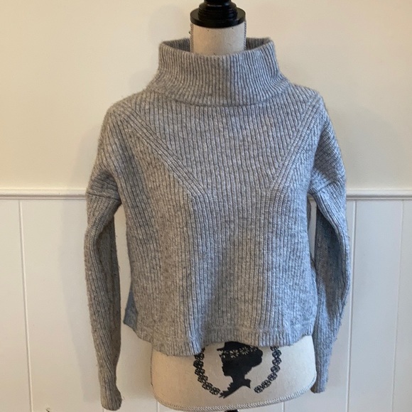 French Connection Sweaters - French Connection Grey Boxy Mock Neck Sweater